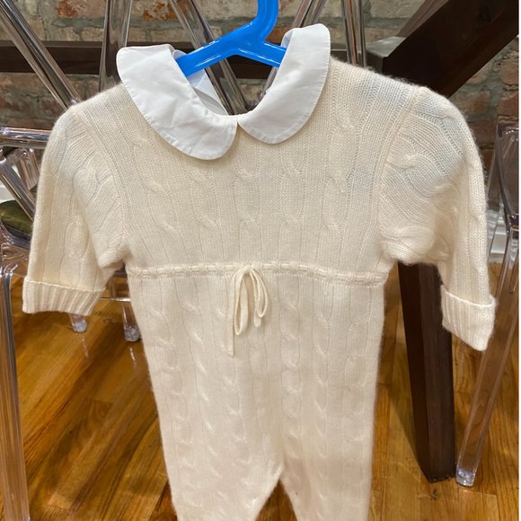 Ralph Lauren Cashmere Woven-Collar Coverall - Picture 3 of 8